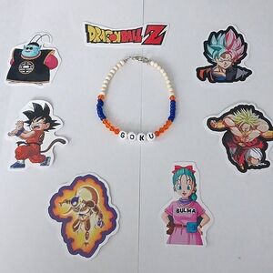 Goku Bracelet and 7 Dragon Ball Z Stickers